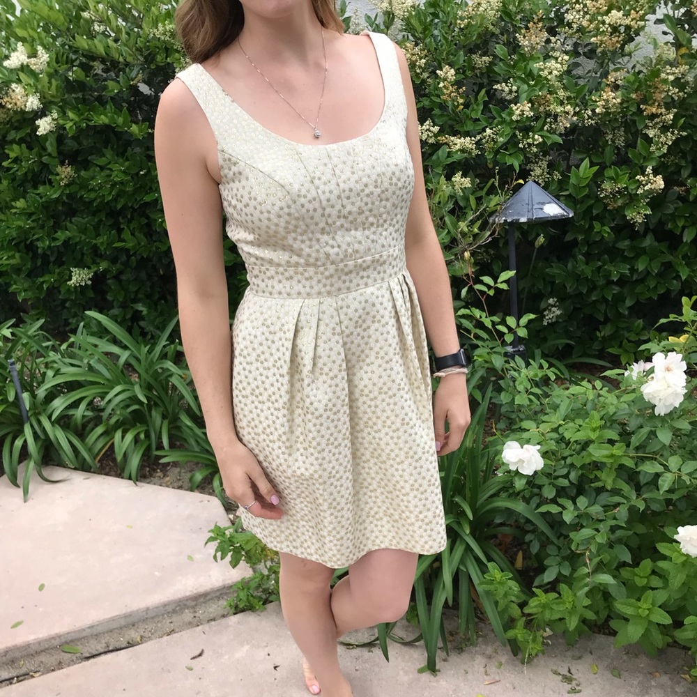 Gold dot cocktail dress